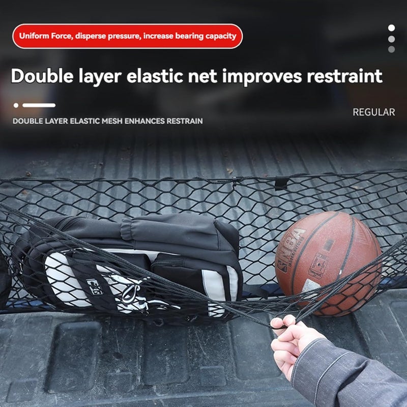 AuyNeas for Ford Maverick Envelope Style Truck Bed Cargo Net - Fits 2013-2024 2025 2026 Maverick Accessories Cargo Net for Pickup Truck Bed - Heavy Duty Carabiners - Image 4